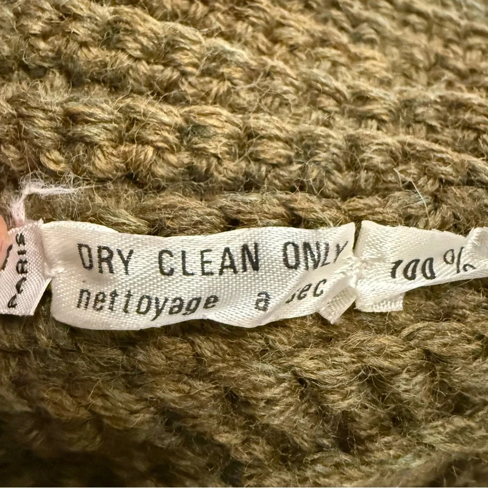 Yves Saint Laurent Olive and Brown Beanie with Blue Pom